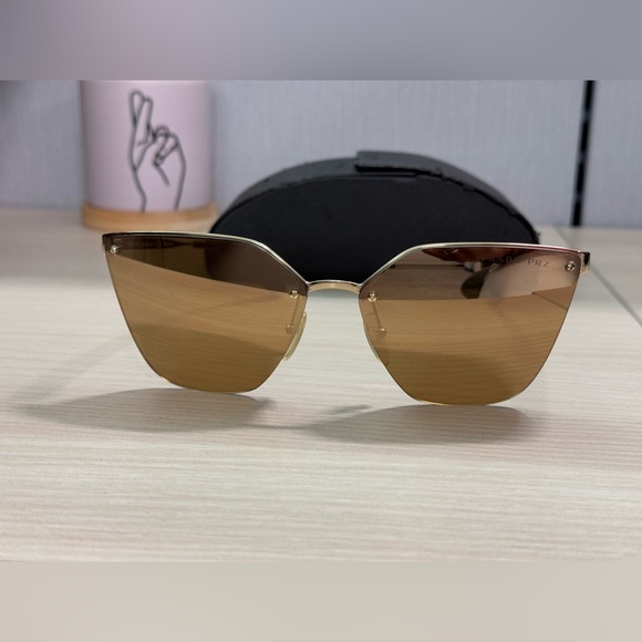 Prada Women's SPR68T SPR/68T Fashion Cat Eye Polarized Sunglasses - Picture 1 of 12